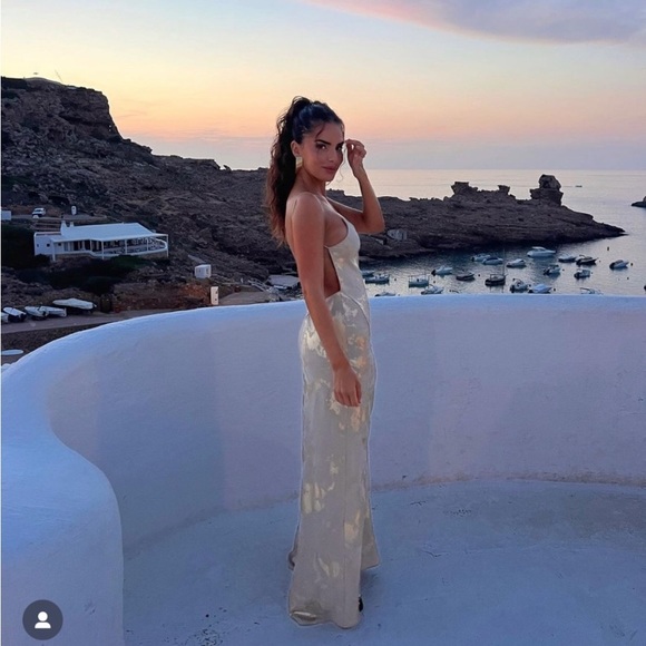 RARE METALLIC PRINT SLIP DRESS - Picture 11 of 17